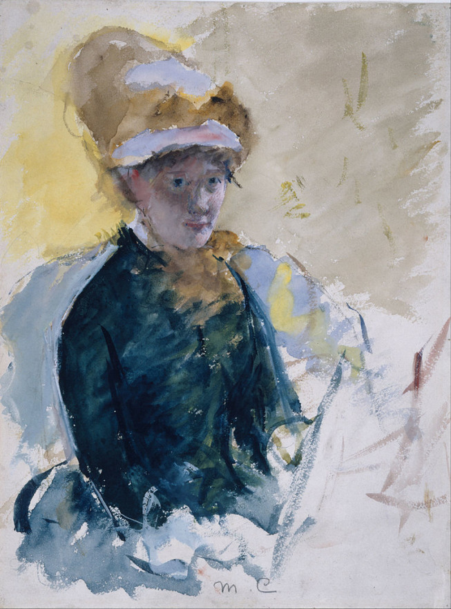 Mary Cassatt, Autoportrait, vers 1880, gouache et aquarelle, National Portrait Gallery de Londres