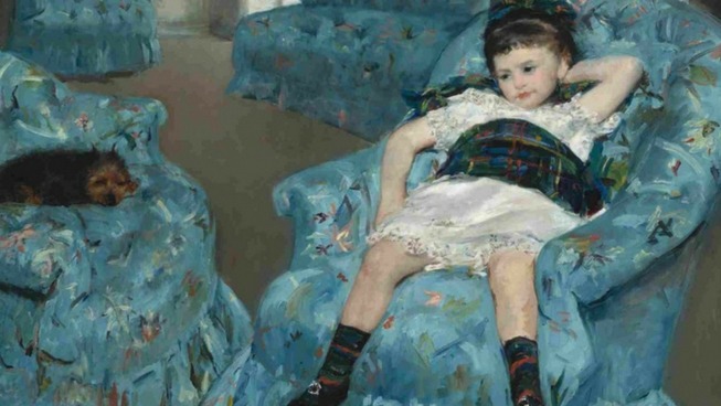 Mary Cassatt, Petite fille dans un fauteuil bleu, 1878, huile sur toile, 89,5 x 129,8 cm © Courtesy National Gallery of Art, Washington