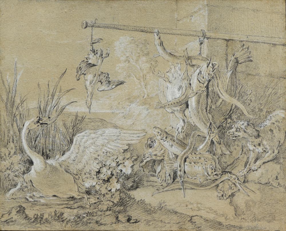 Jean-Baptiste Oudry, Le Cygne effrayé, vers 1725