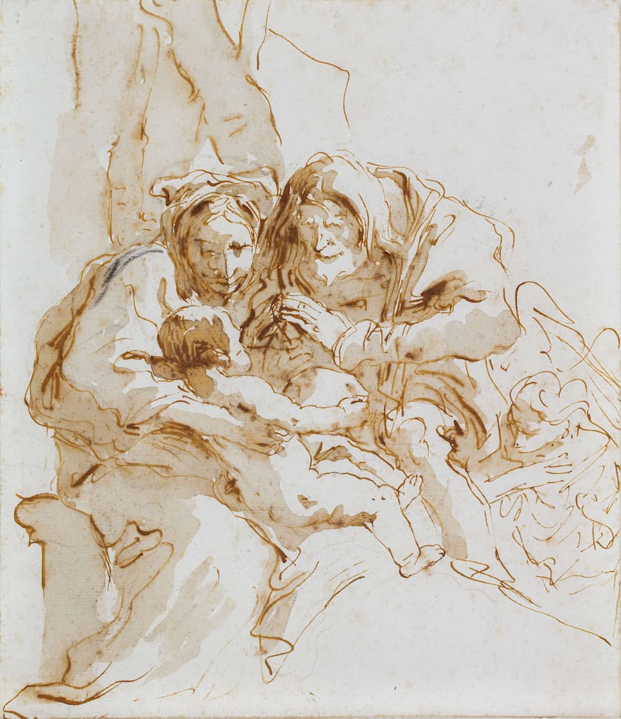 Giovanni Battista TIEPOLO, La Sainte Famille adorant le Christ enfant