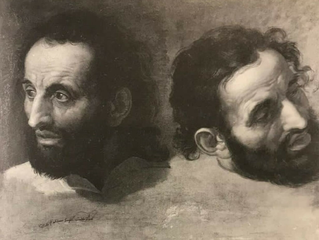 Giuseppe Diotti, Double portrait d'un condamné conservé au Musée Municipal Ala Ponzone de Crémone