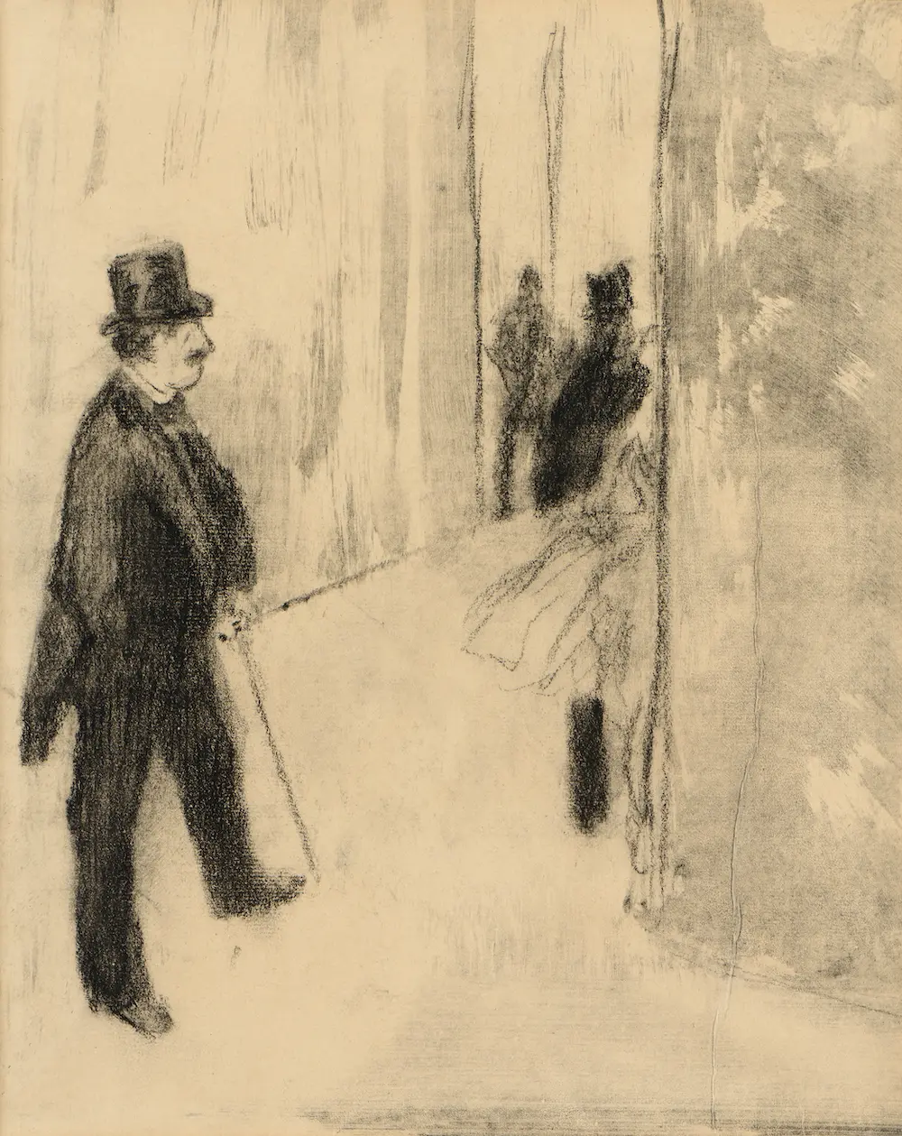 Galerie Berès, Edgar DEGAS (1834-1917), Ludovic Halévy dans les coulisses de l'Opéra, Circa 1876-1877