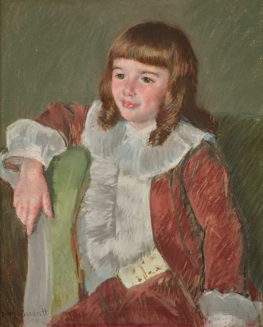 Galerie Eric Coatalem, Mary CASSATT, Portrait de Pierre, vers 1906, Pastel sur papier marouflé sur toile