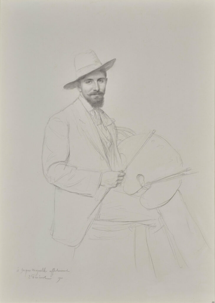 Emile Friant, Portrait de Jacques Majorelle (1886-1962), 1911, craie noire, 540 x 380 mm, Collection Katrin Bellinger.