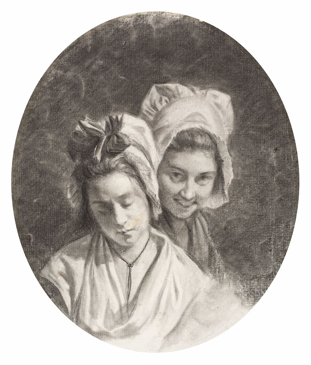 Nathalie Motte Masselink : Henri Pierre DANLOUX, Portrait de deux jeunes filles